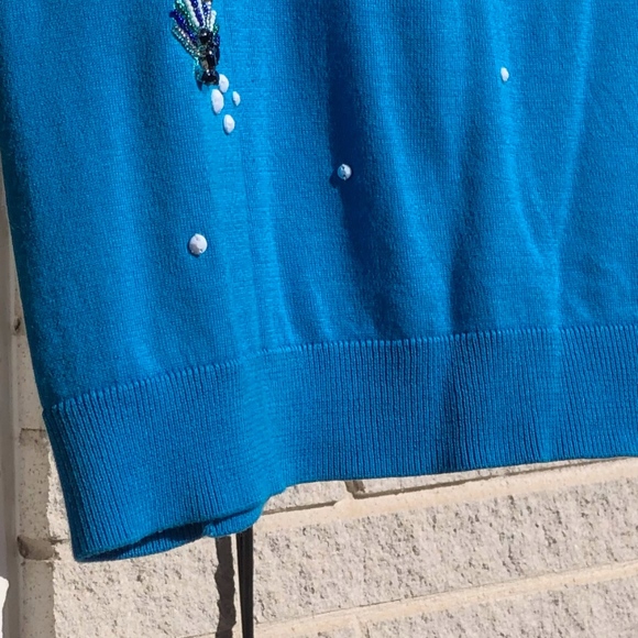 TALBOT Cotton Sweater w/ Seashell Appliques - Picture 6 of 6